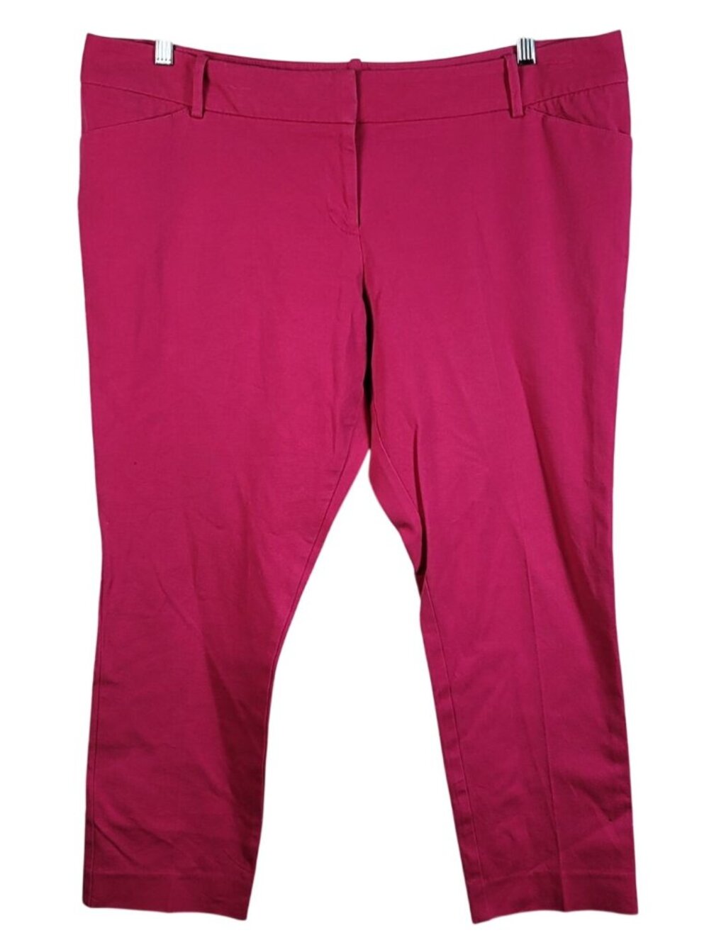 Mossimo Womens Stretch Extensible Flat Front Pants Pink SZ 18 Zip Hi Rise Pocket